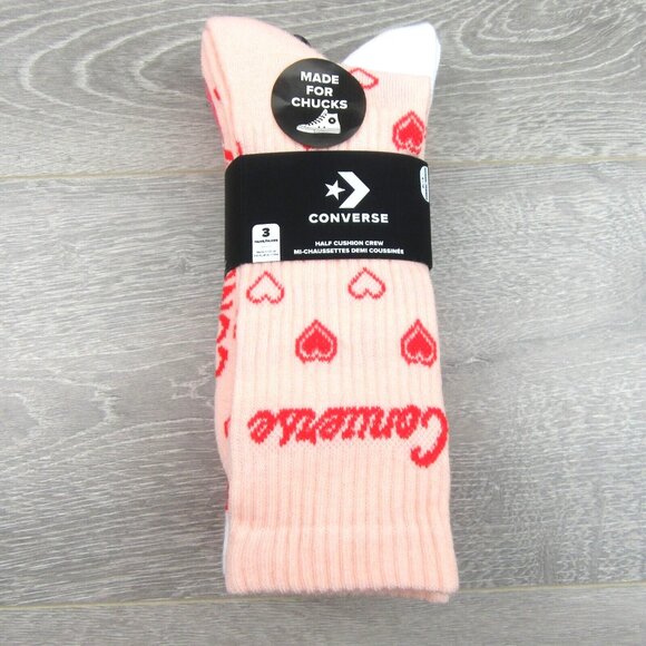 Converse Half Cushion Crew Socks Multi (3 Pairs) Pack Women's Size 4-10 NEW - Picture 2 of 16